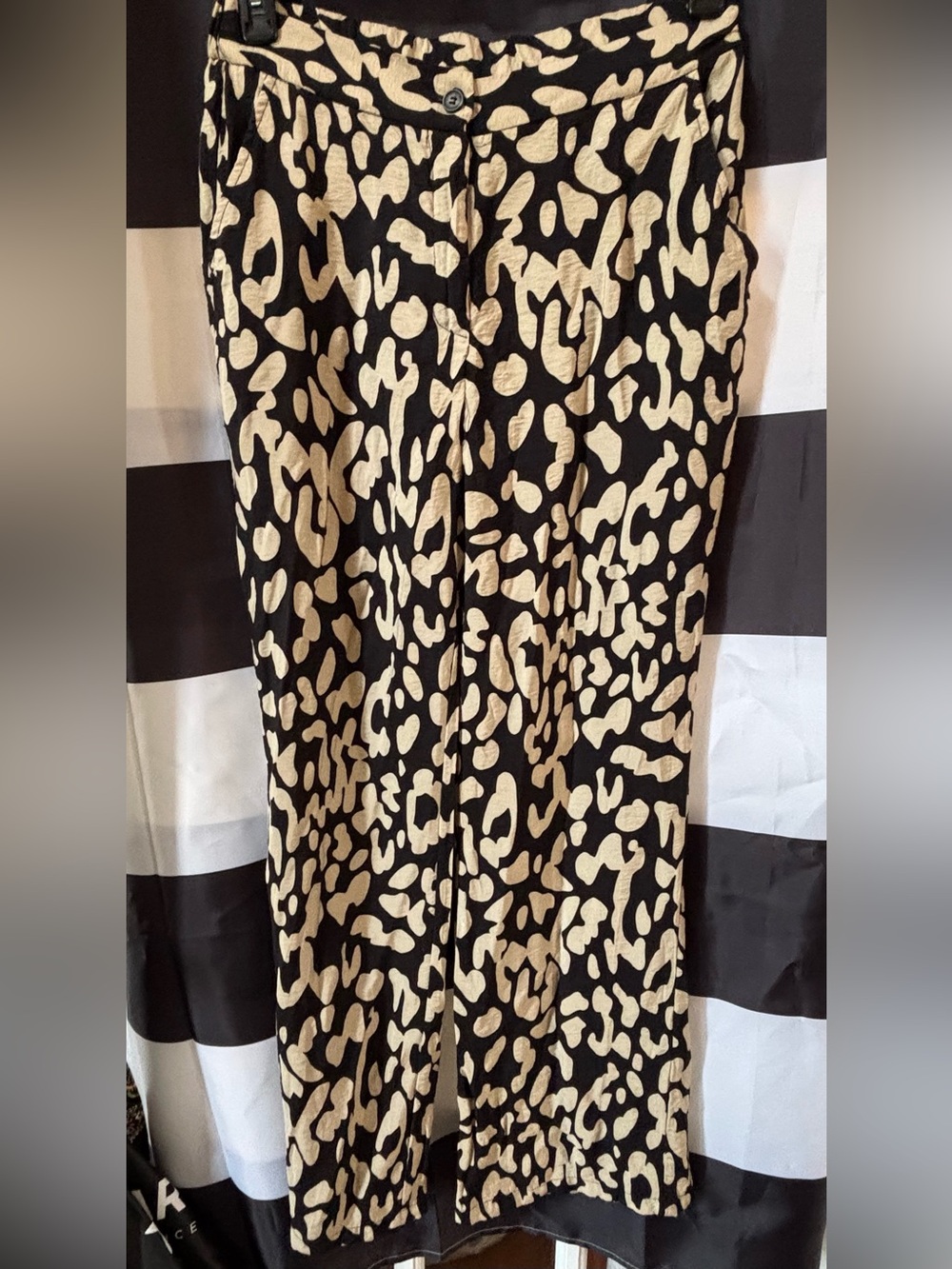 Sincerely Jules Black & Cream Abstract-Print Wide-Leg Jumpsuit